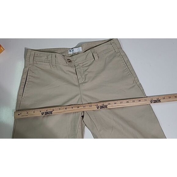 Gap Favorite Khaki Capri Women’s Sz 10 Flat Front Tan Pockets Capri Pants - Picture 8 of 11